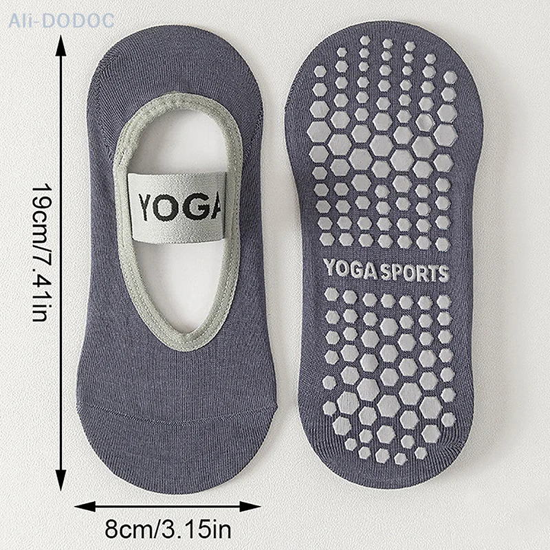 1Pair Women Pilates Socks Backless Anti-Slip Breathable Yoga Socks Ankle Ladies Ballet Dance Sports Socks For Fitness Gym 7