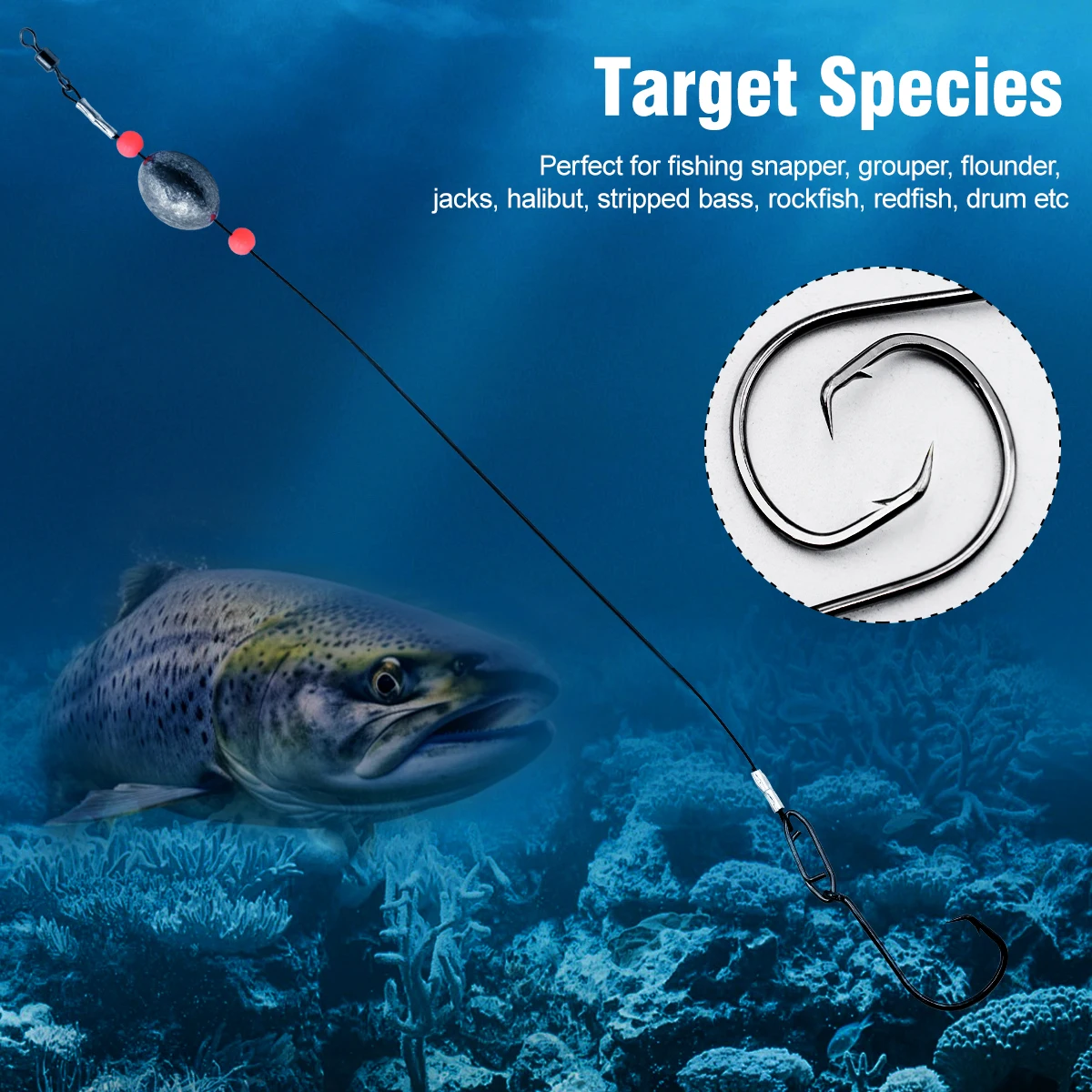 ZYZ 2pcs Fishing Carolina Rig Saltwater Grouper Rigs Drum Rig Surf - Main Image