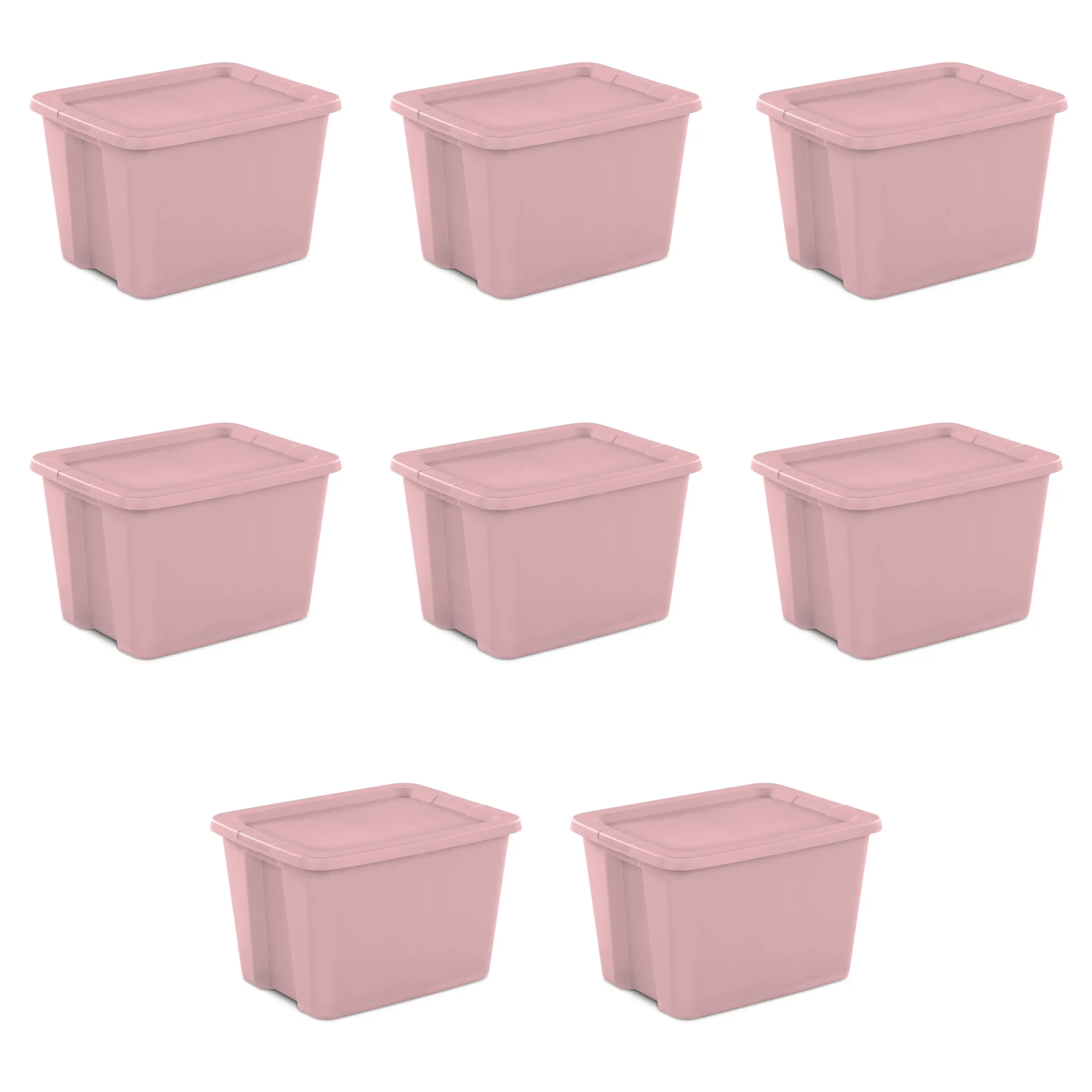 

Sterilite 18 Gallon Tote Box Plastic, Blush Pink, Set of 8