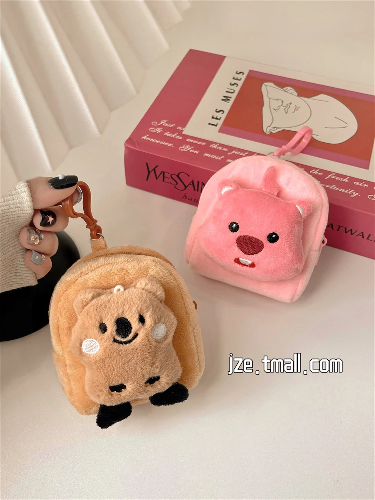 

Kawaii Hello Kitty Storage Box Headphones Plush Case Earphone Bag Sanrio Kuromi Collection Card Data Cable Protection Bags