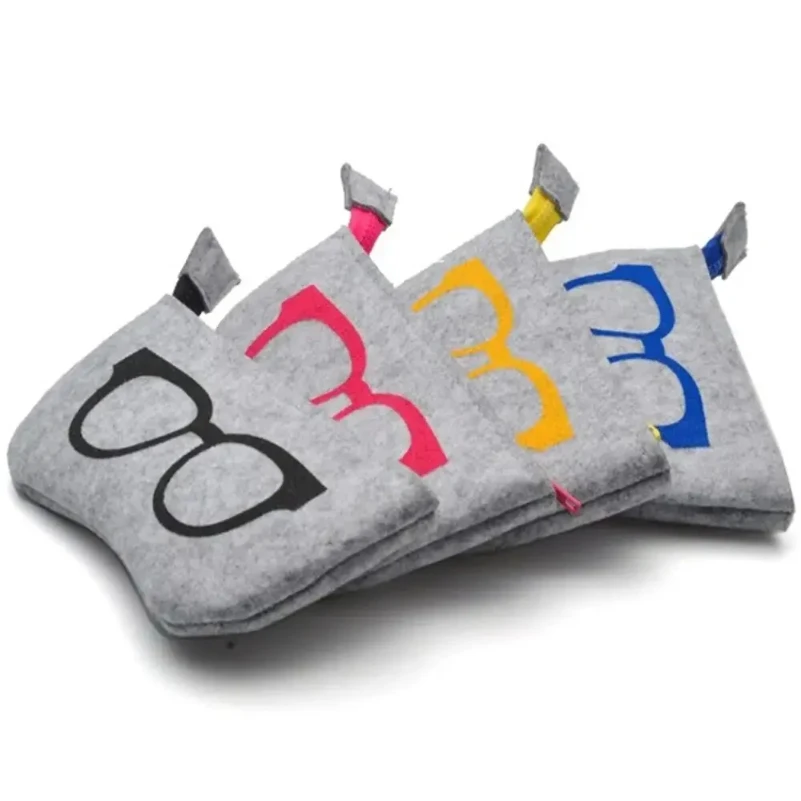 

Protector Storage Portable Eye Glasses Bag Sunglasses Case Zipper Pouch Felt Box