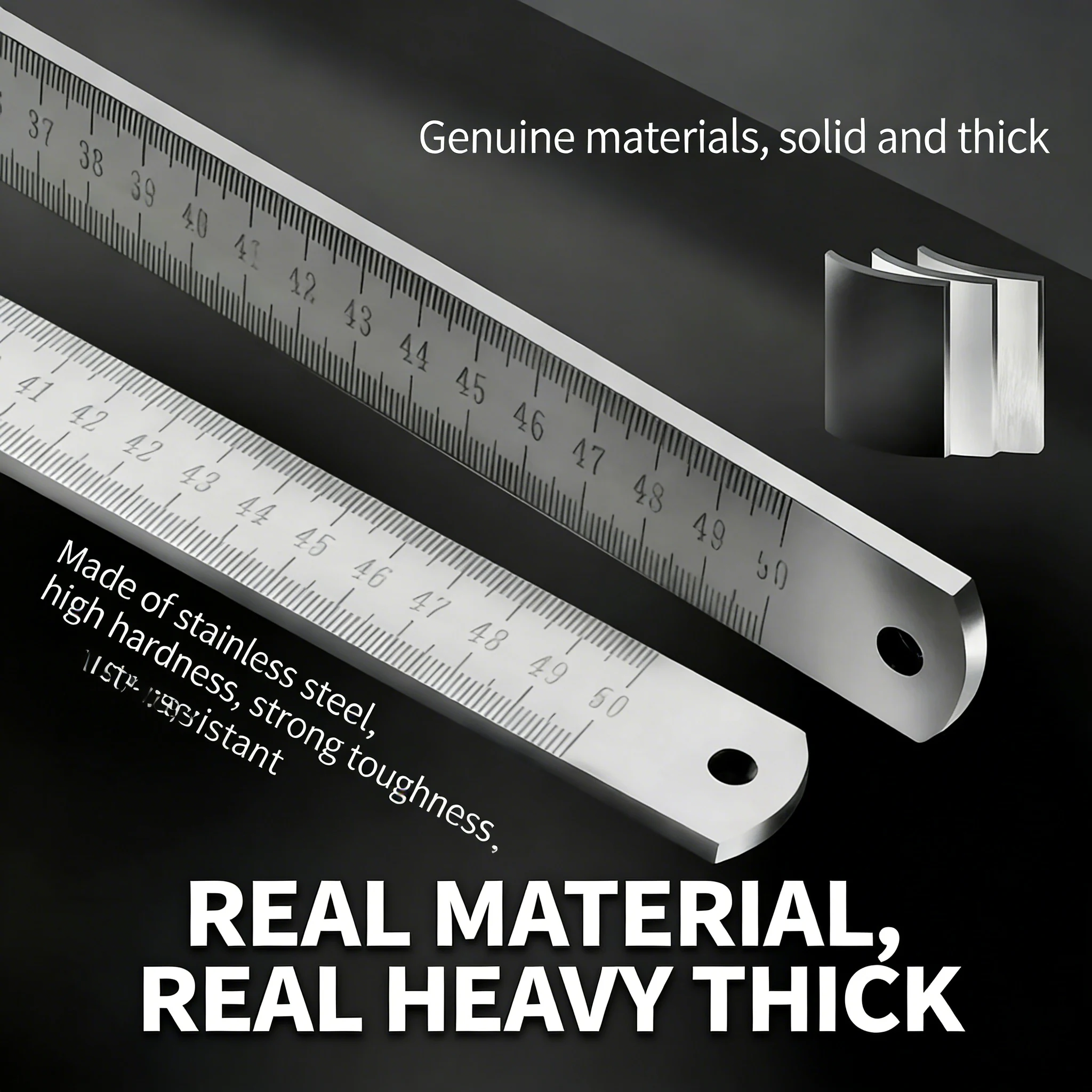 50cm 길이의 롱취안 강철 자 |   스테인리스 스틸 차량 유리 파괴기 |   산업용 측정기구