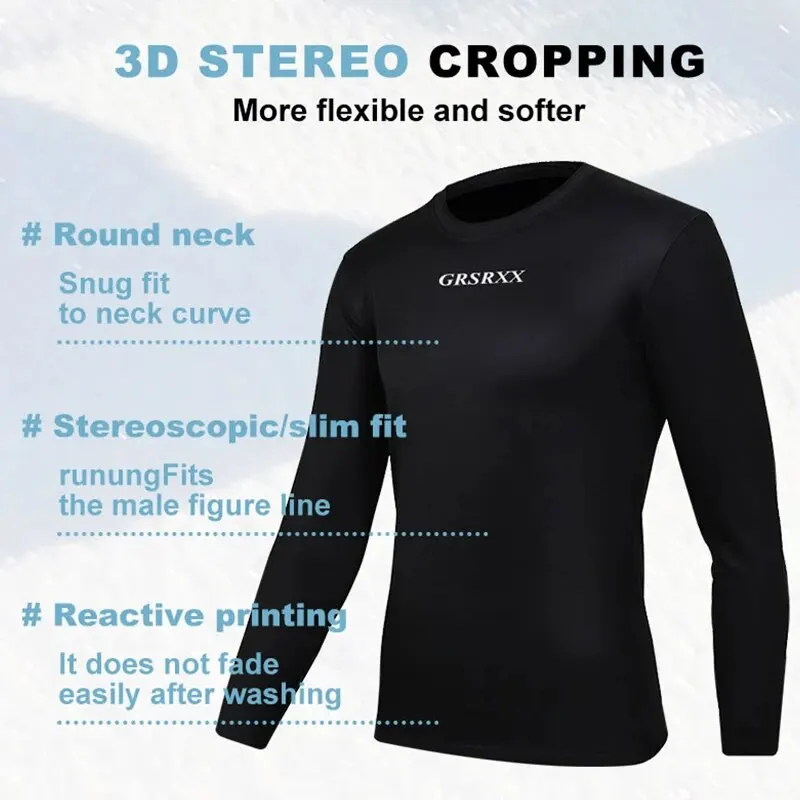 GRSRXX Winter Cycling Base Layer Long Sleeve Warm Bike Underwear Fleece Bike Shirt for Keep Warm Bicycle Shirt for Men Women, cycling underwear