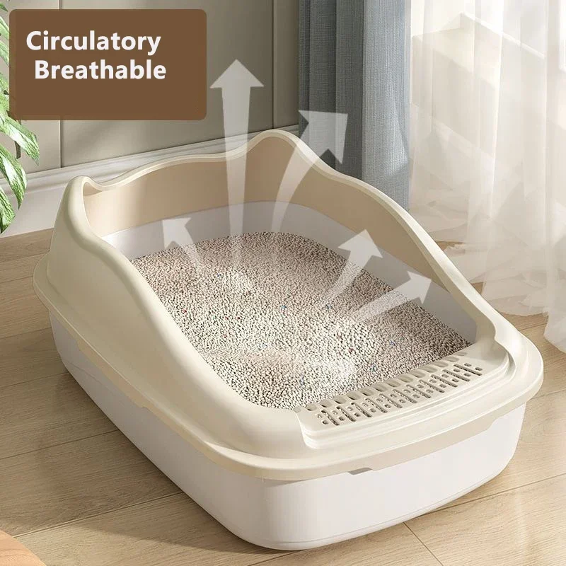 Cat Litter Box for Small Cats Animals Semi Closed Cat Dog Tray with Scoop Excrement Training Sand Litter Box Accessories cat litter box