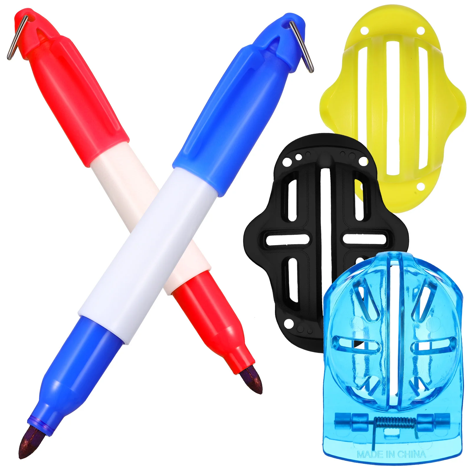 

Golf Ball Alignment Marker Double-sided T-shaped Rice-shaped Liner Pen Balanced Three-line Red Transparent Gray