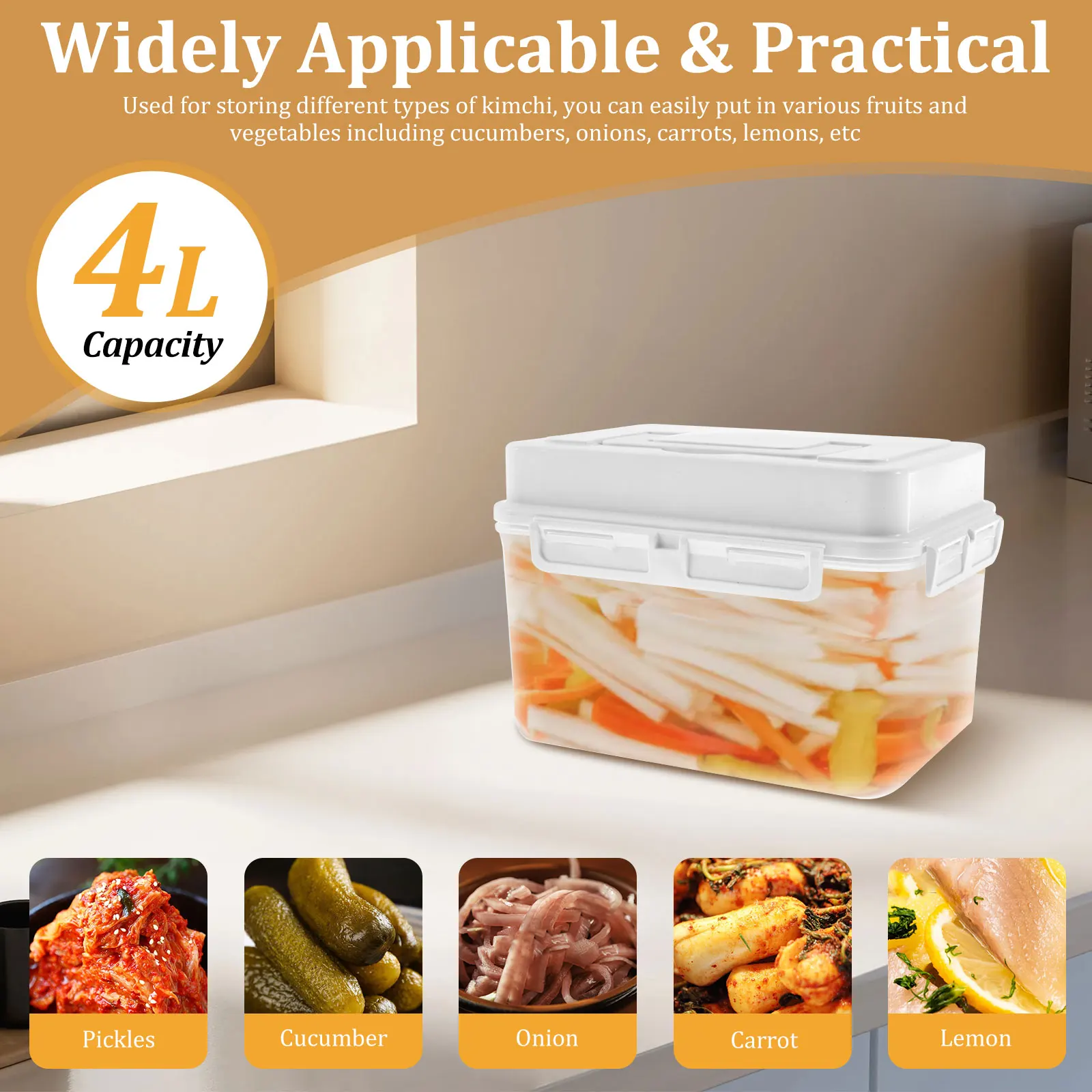 Pickle Jar Plastic Press Fermentation Container For Gherkin Sauerkraut Olive And Kimchi Storage Container And Fermentation 6