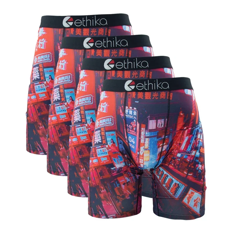 4PCs Ethika Fashion Sexy Men Underwear Boxer Shorts Printed Panties Lingerie Underpants Boxershorts Plus Size Boxers Briefs XXXL 6