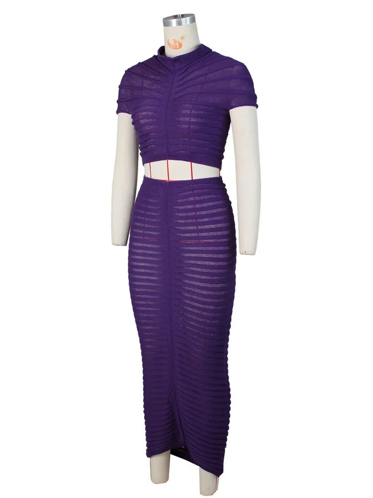 Wmstar Sexy 2 Piece Set Women Outfit Summer Mesh New Style Crop Top and Skirts Sets Draped Matching Suit Wholesale Shipping 2024