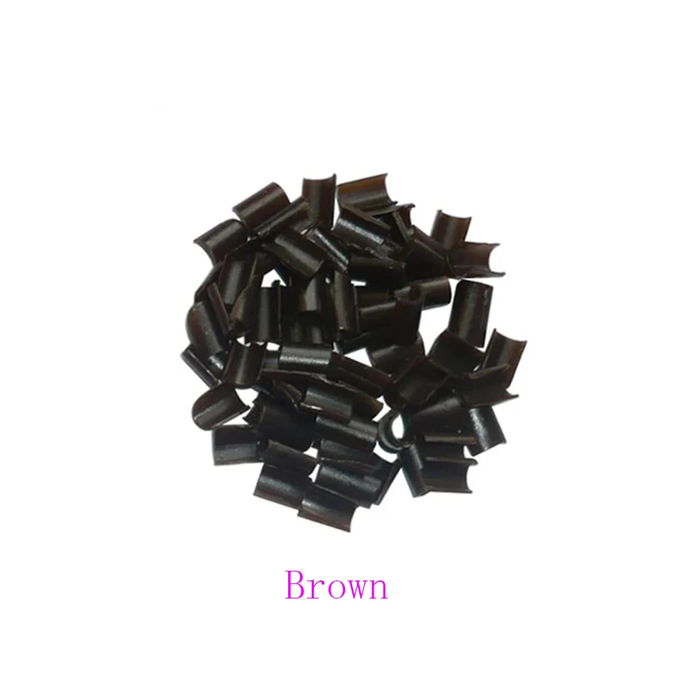 100pcs Glue Nail Tip Keratin Nail Tip for hair extension tools Strong adhesive / Black Brown L-Brown Blonde Transparent