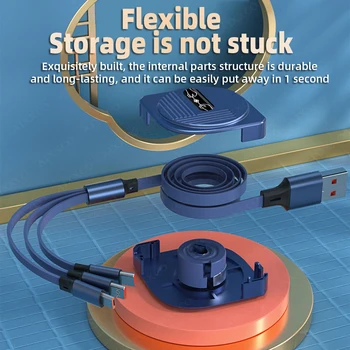 AIXXCO 100W USB Charger 3 in 1 Cable 6A for Huawei Retractable Portable Micro USB Type C Cable Charging Cable For iPhone Samsung 4