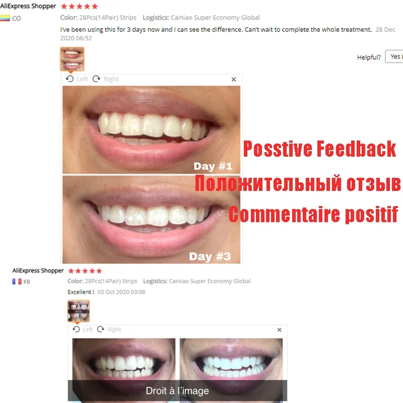 Teeth Whitening Gel Strips 5D Whitening Teeth Stickers Clean Yellow Smoke Tea Stains Oral Hygiene Care