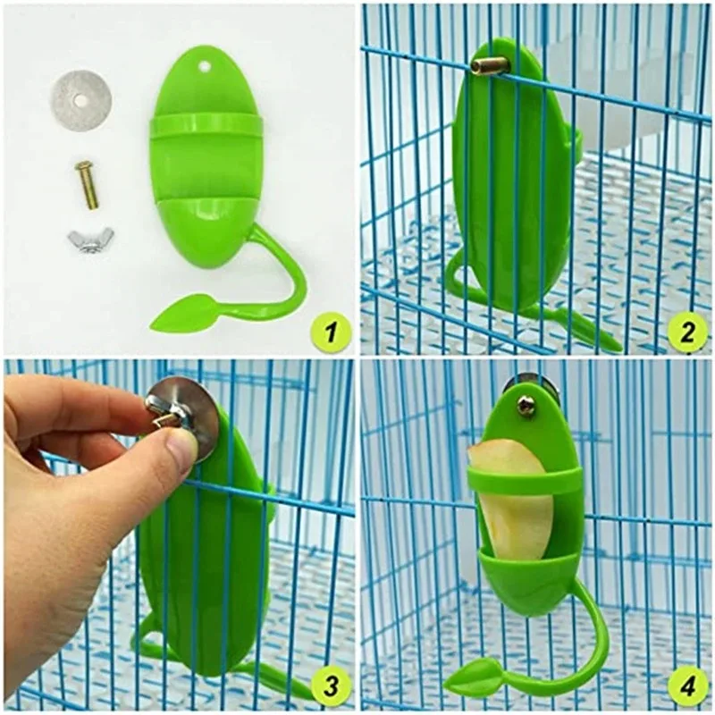 Bird Feeder Parrot Feeder Parrot Feeding Bowl Pet Water Feeder Bird Cuttlebone Holder Pet Parrot Feeder Hanging Cage Fruit Vegetable Container Feeding Cup Cuttlebone Stand Holder Cage Perching Frame Accessories