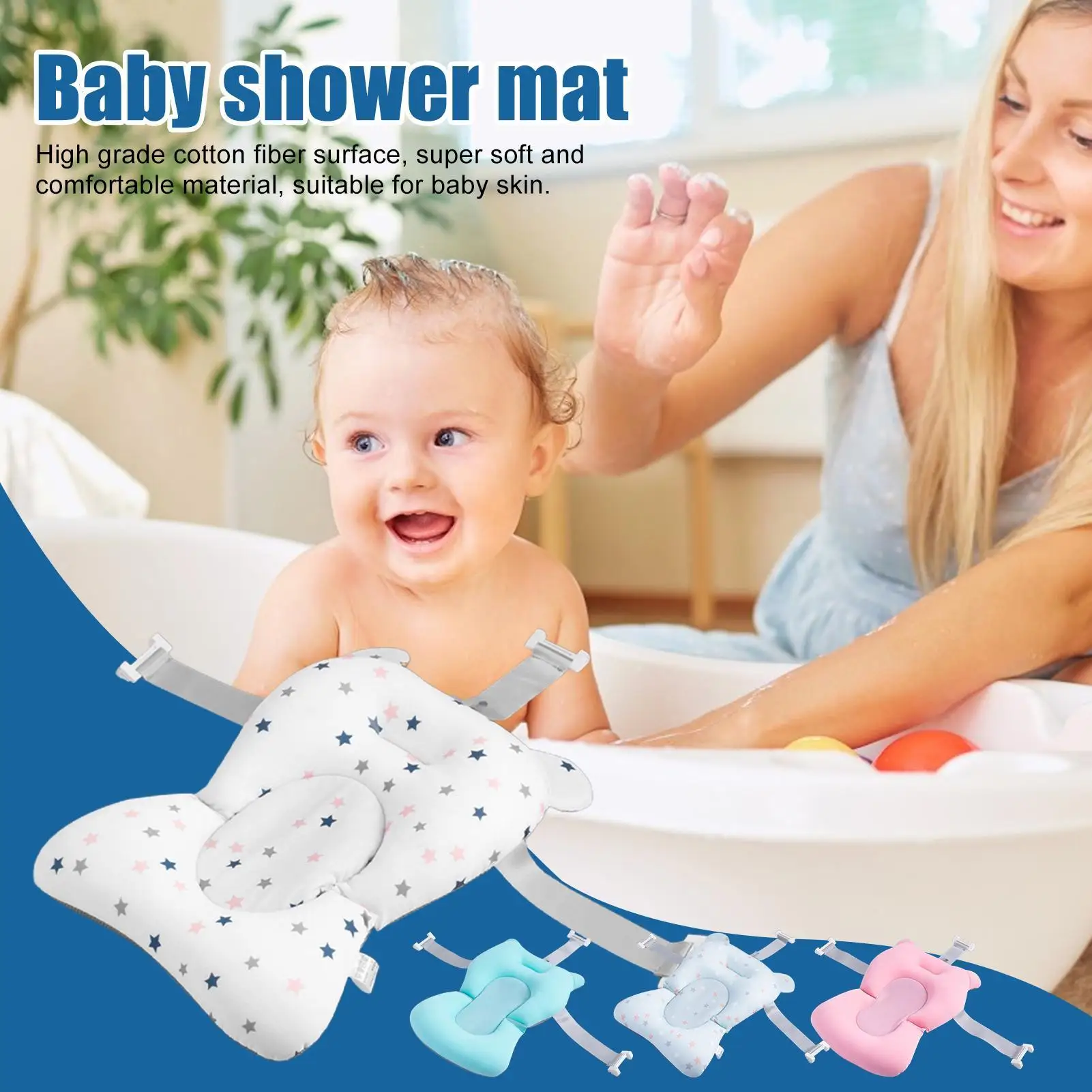 Cuscino per il bagnetto del bambino, cuscino di supporto antiscivolo, supporto per il bagnetto dei neonati, tappetino di supporto per vasca da bagno, per la cura del bambino - immagine 2