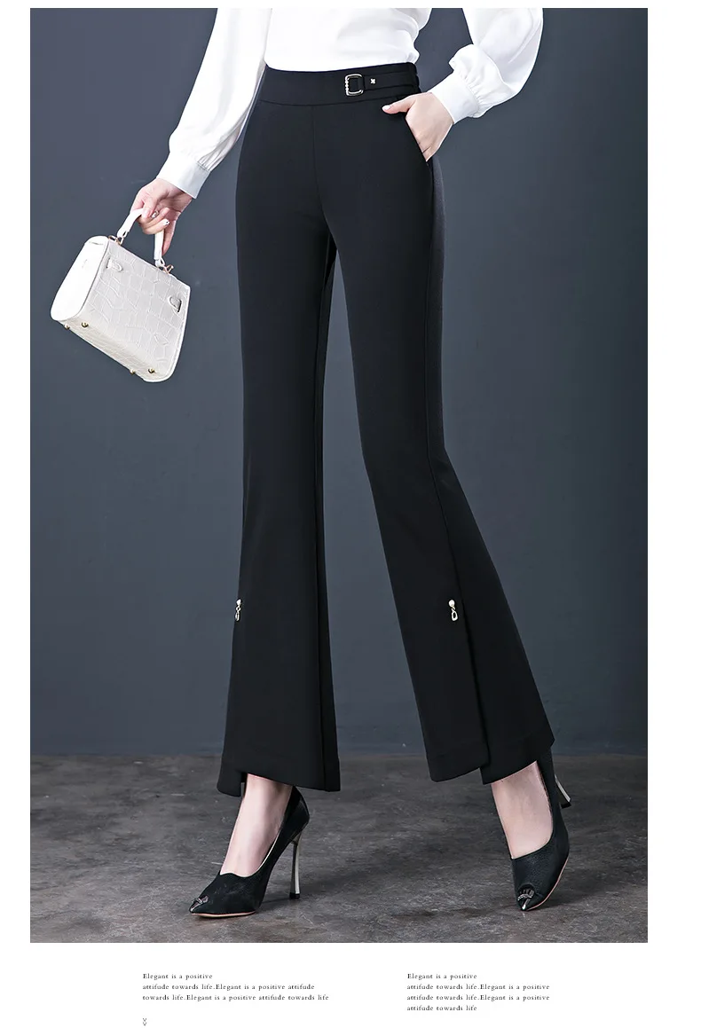 cropped leggings Free Shipping 2022 Spring And Autumn Women's New Micro-Flare Casual Pants High-Waisted Fashion Elastic Loose Pants wide leg trousers