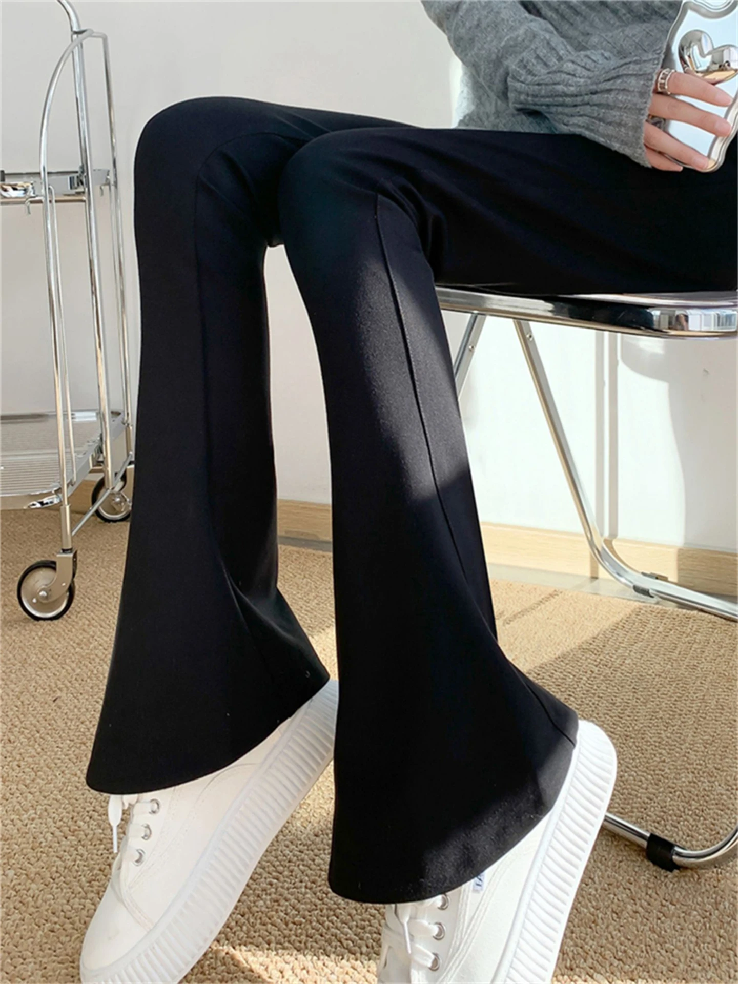 임산부 하이웨이스트 슬리밍 롱 팬츠 봄 가을 신상품 크로치 서포트 말굽형 밴딩 루즈핏 캐주얼 바지