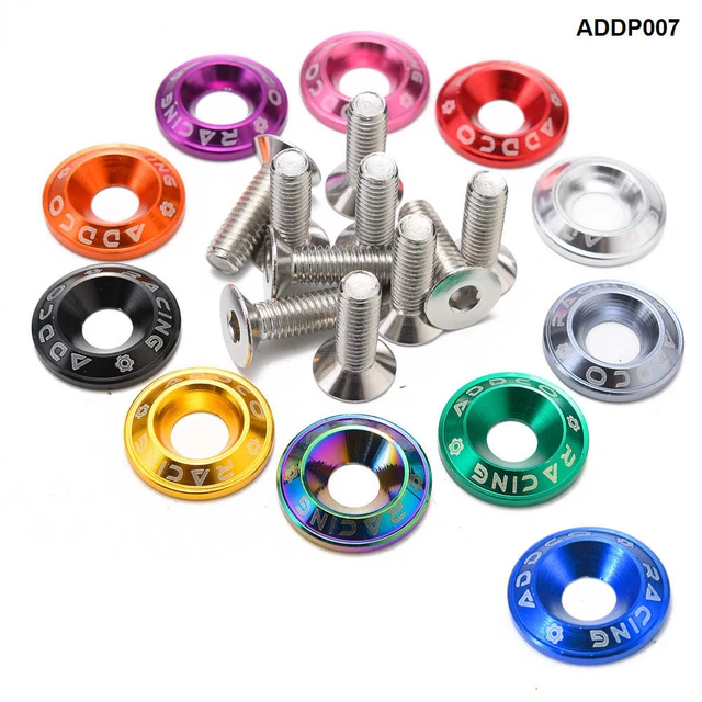 Fixations hexagonales modifiées pour voiture M6 JDM, rondelle de  garde-boue, moteur de pare-chocs, vis concaves, rondelle de garde-boue,  planificateur, boulons de plaque, style de voiture, 20 pièces - AliExpress