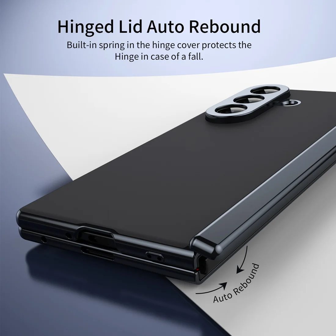 Electroplated Leather Phone Case with Hinge Protection and Glass Screen Cover