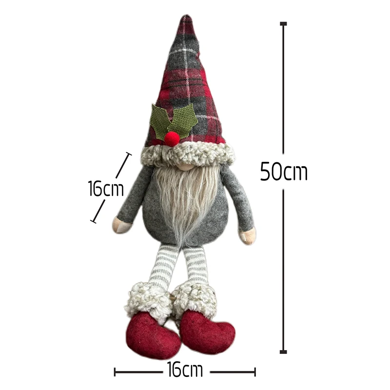 Christmas Gnome Window Curtain Tiebacks Cute Plush Faceless Doll Tieback Buckle Xmas Ornament Props Home Decoration Accessories