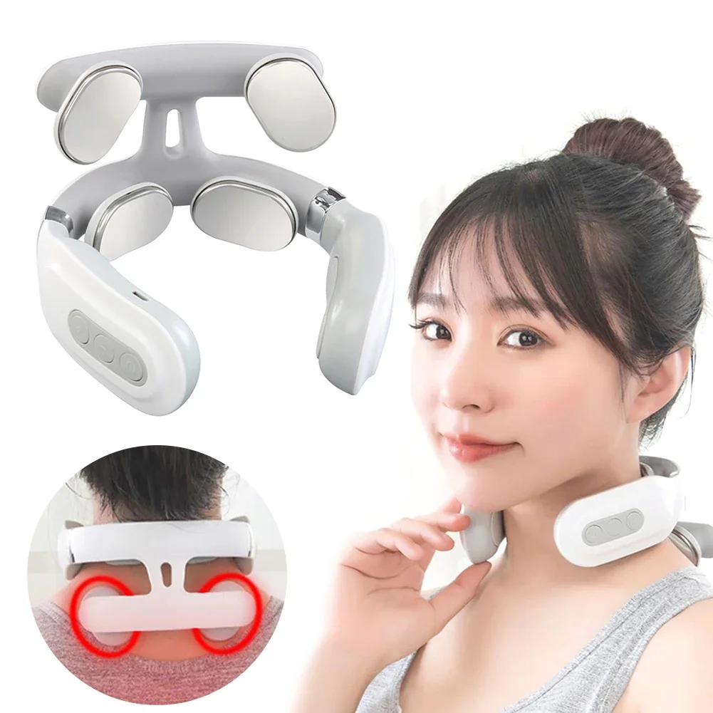 Neck Cervical Massager with Heat Relaxation Usb Rechargeable Electric Neck Massager Smart Neck & Shoulder Massager Relaxtion