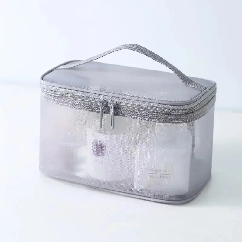 Spacious Nylon Mesh Cosmetic and Toiletry Travel Organizer