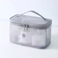 Single layer mesh cosmetic bag-grey