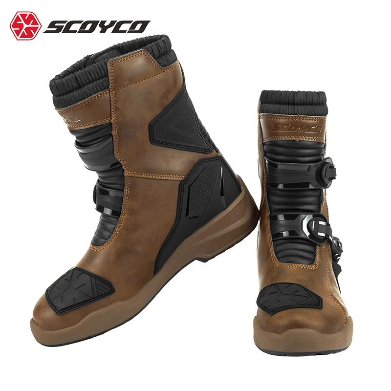 

SCOYCO Motorcycle Waterproof Riding Shoes Long Anti-slip Wearable Protective Ankle Riding Boots Motorcycle Motocross Boots
