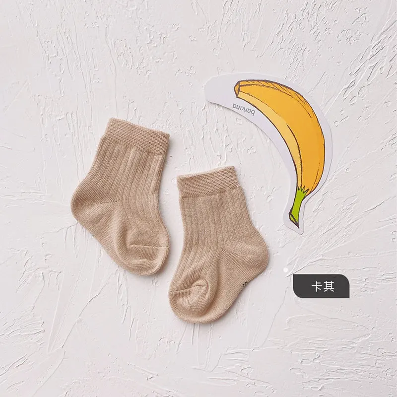 0-6Y New Kids Solid Candy Color Socks 100% Cotton Soft Socks for Boys Girls Slouch Children Infant Toddler Socks