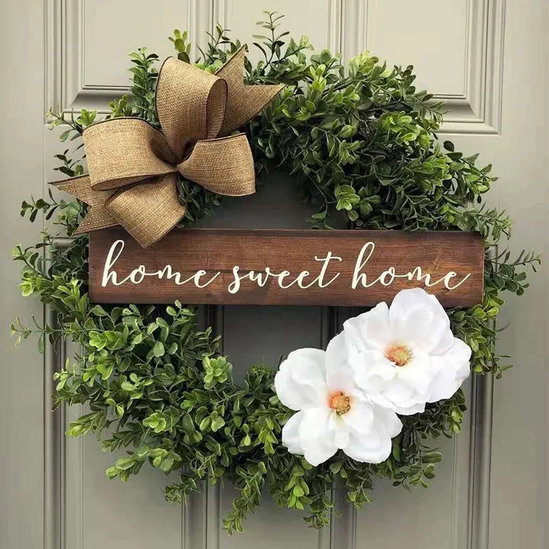 

Christmas Wreath Wall Hanging, Fake Plant, Eucalyptus, Small Fresh Nameplate, Door Hanging, Green Fake Plants, Wholesale