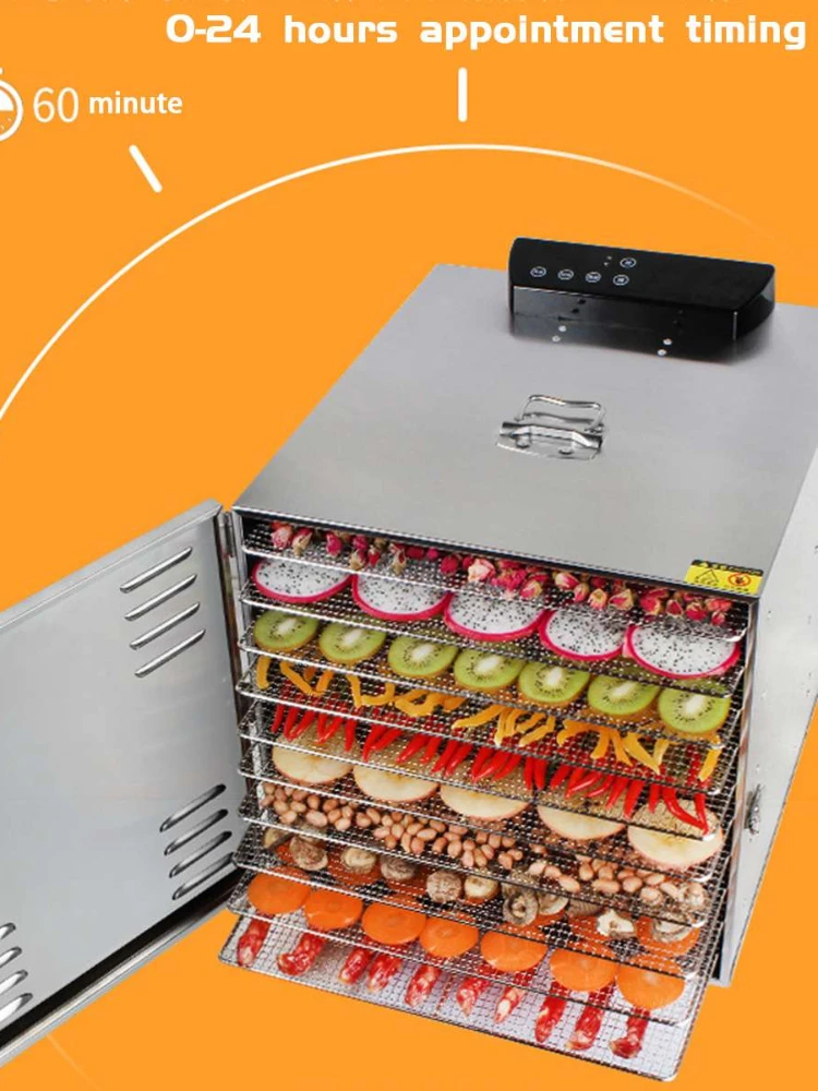 10 Layer Fruit Dryer Food Dehydrator Meat Seafood Food Processing Machine  Commercial Household Vegetables Kitchen Appliances - AliExpress