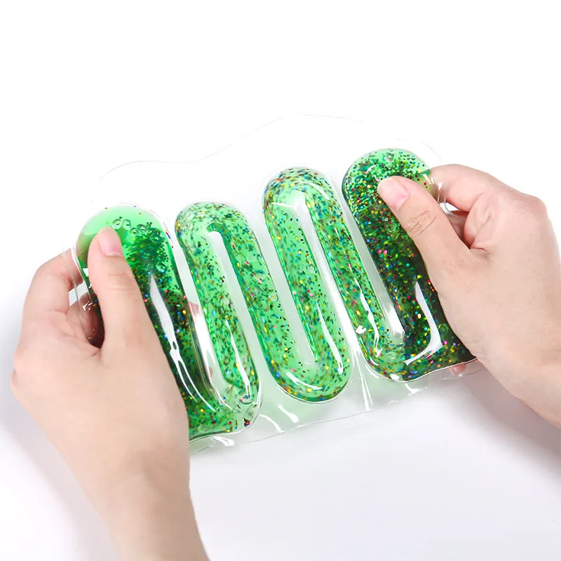 Fidget Toy Anti Stress Toy Summer Novelty Stress Relief Toy Water Bag Squeeze Gold Dust Water Strip Party Game Left Restless Antistress Girl Toy