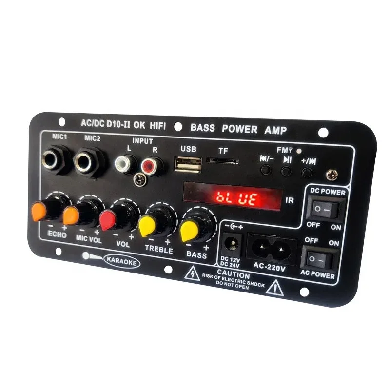 Good Quality BT audio Amplifier Board HiFi D10 II Car Subwoofer Active With Display 35W 110V 220V 12V 24V Car Speaker Subwoofer