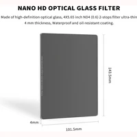 Fotga Square ND Filter ND4/8/ND16/ND64/ND1000 4x5.65 4mm Square Neutral Density Filter Double-sided coated Optical Glass Filter 2