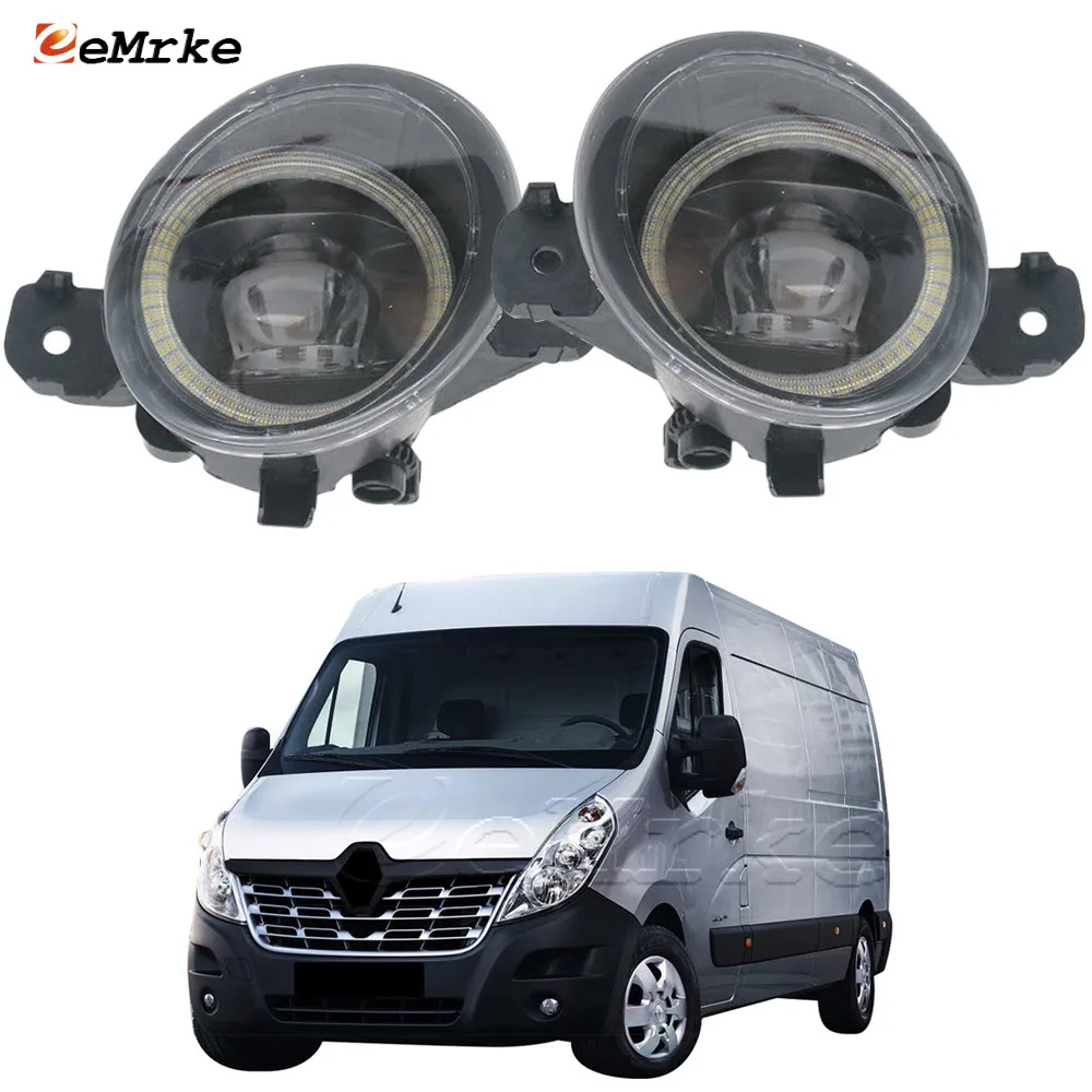 

2 X Fog Lights Assembly Led Angel Eye DRL Driving Head Lamp 30W Car PTF for Renault Master 3 III JV_ FV_ EV, HV, UV 2010-2019