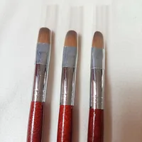 New Red Wood Professional French Gel Brush with Dottor Dotting Manicure Tools #8#10#12#14#16 For UV Nails Design 10pcs 2