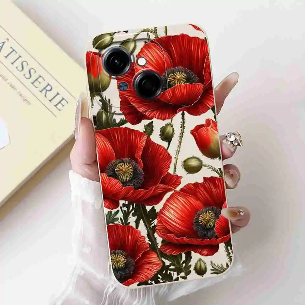 Black Butterfly Ultra-Thin Soft Silicone Case - 6.67 Back Cover