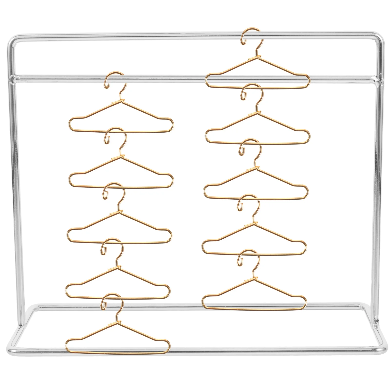 

Doll Clothes Rack Hangers Set Mini Garment Rack Doll Dress Hangers Metal Doll Wardrobe Furniture Accessories Kids