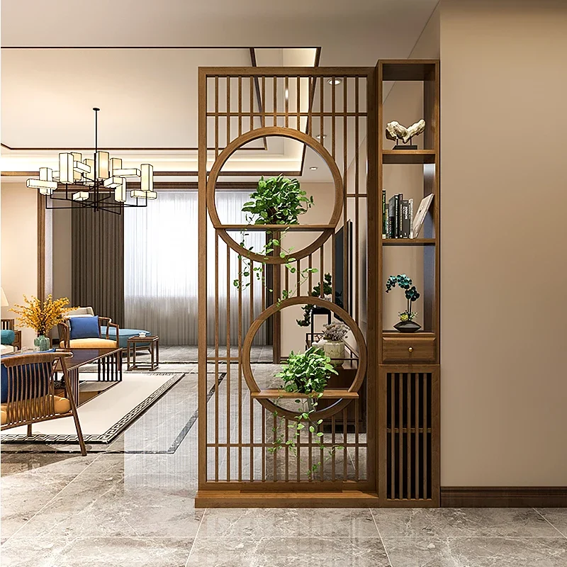 

Новая перегородка для экрана в китайском стиле на заказ, шкаф для гостиной, крыльца, Полная полка из цельной древесины с отверстиями, цветы