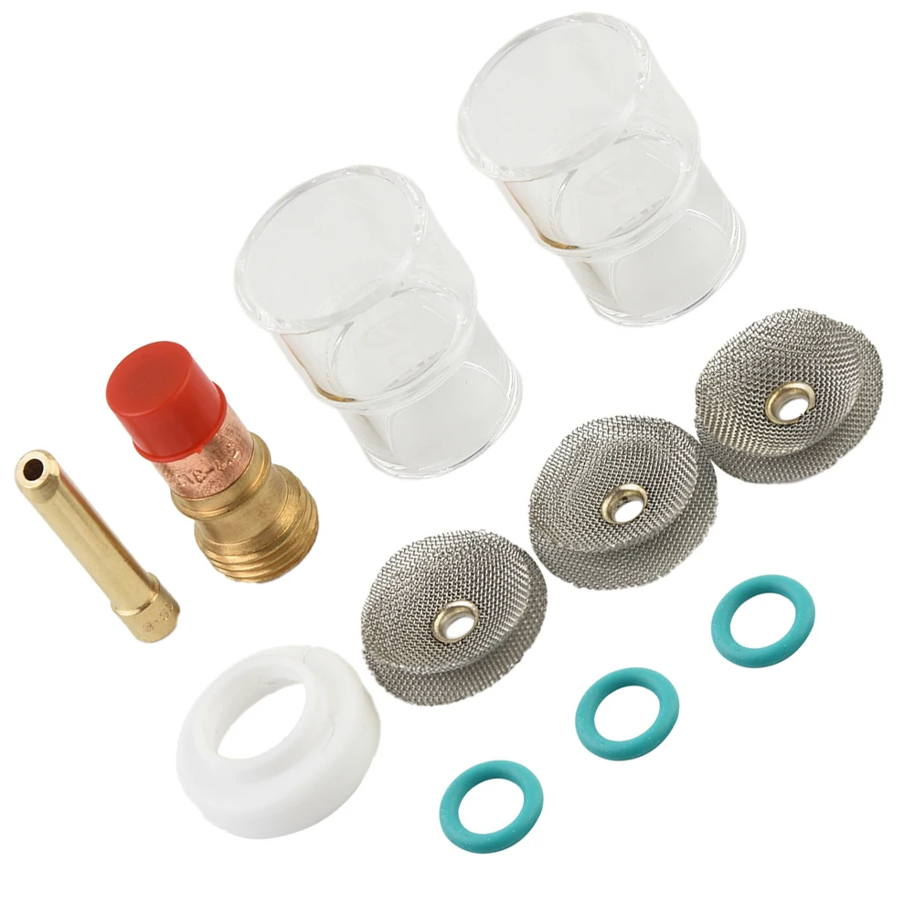 TIG Welding Torch Gas Lens Kit with Transparent Shield Cup Compatible with WP 17/18/26 Torches and Easy to Install