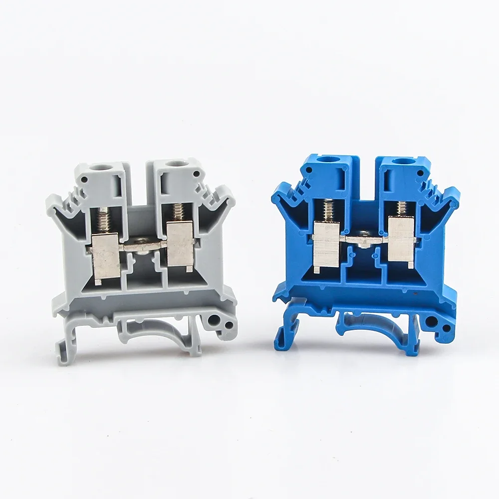 UK-6N Din Rail Terminal Block Universal Class Connector Screw Connection Terminal Strip Block UK6N Wire Conductor 10Pcs