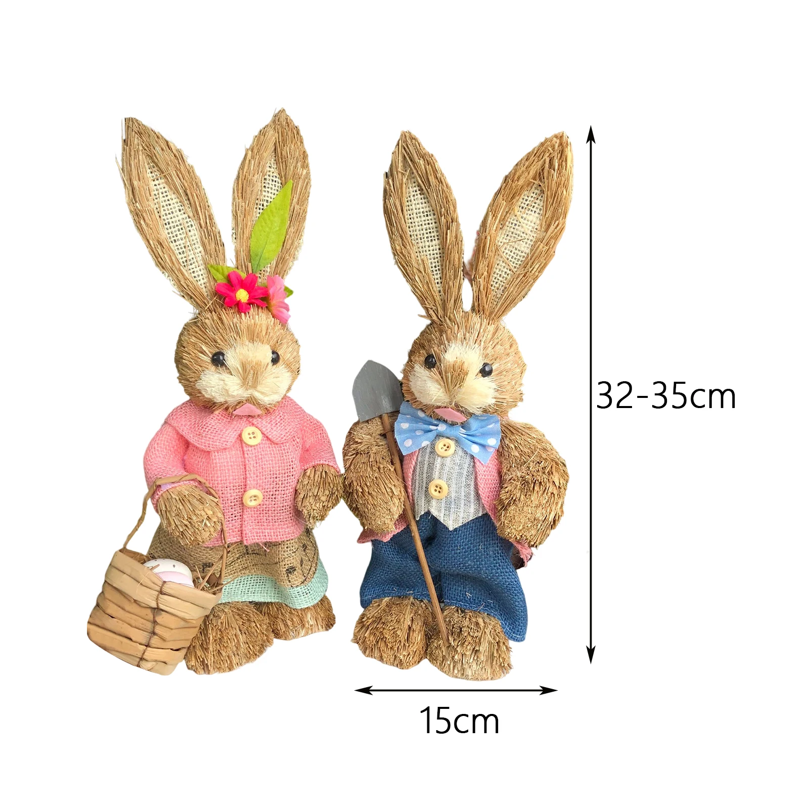 25cm Mini Easter Rabbit Props Crafts Model Simulation Straw Rabbit Home  Decoration Ornaments Easter Straw Bunny Cute Gifts - AliExpress