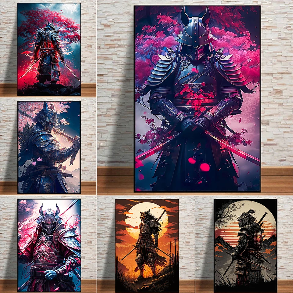 Ghost of tsushima jogo cartaz de arte pinturas estilo japonês samurai  paisagem jogo cartaz quadros da lona arte da parede - AliExpress