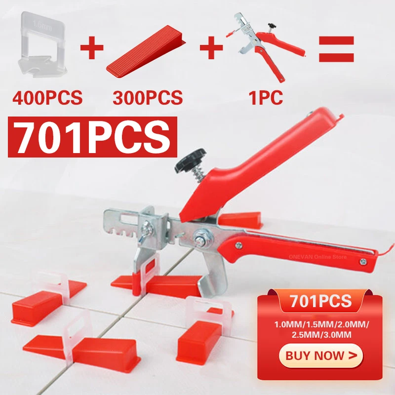 

Laying level Tile Leveling Alignment Leveler Locator Level Wall 701PCS Flooring Wedges Spacers System 1/1.5/2/2.5/3mm Spacers