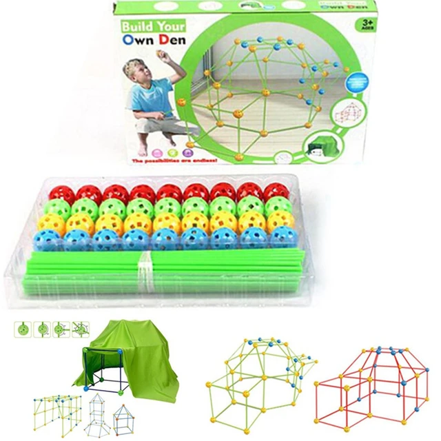 Construction Fort Building Block Kit For Children Girls Boys Build Your Own  Den DIY Multicolor 3D Castles Tunnels Tents Toy Set - AliExpress