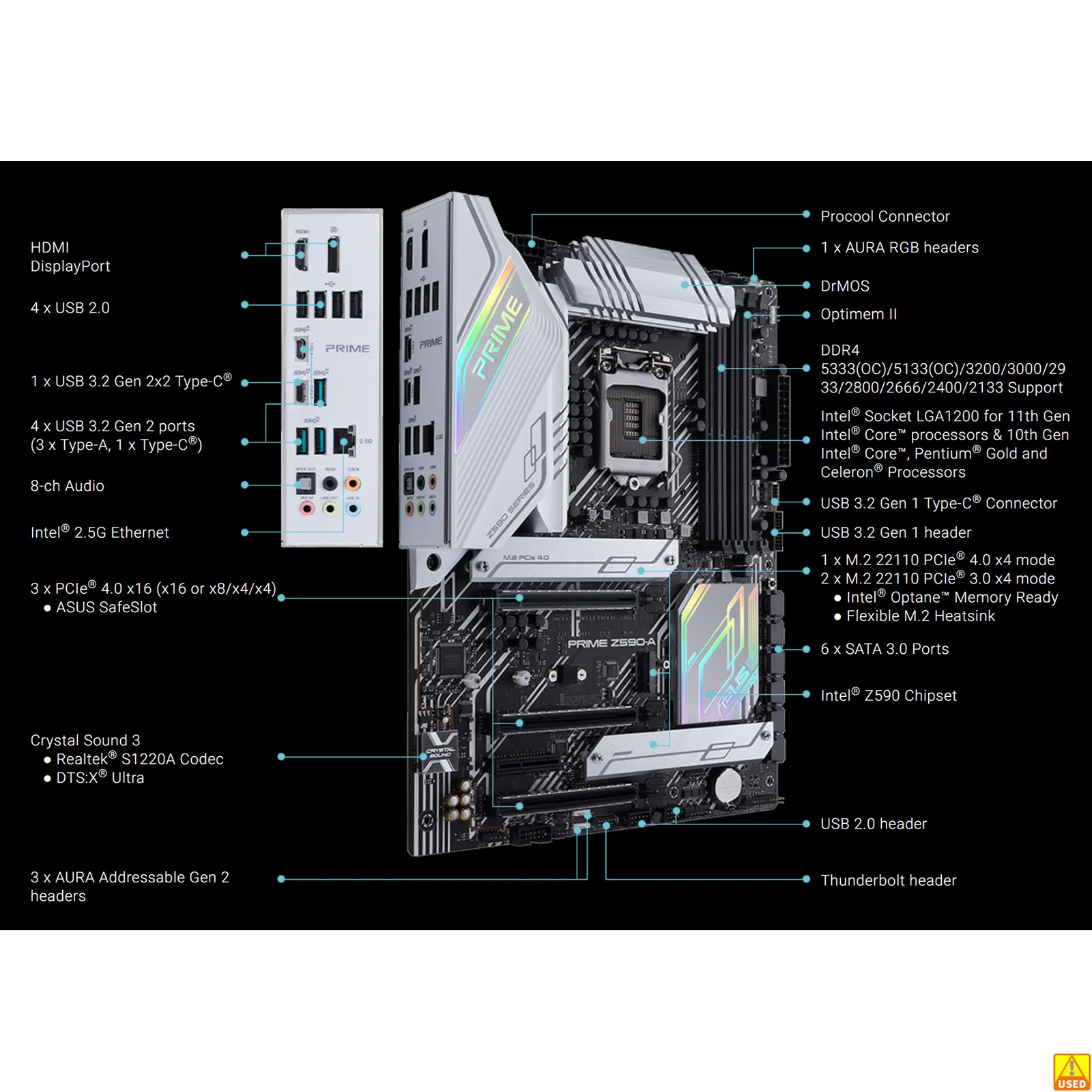 HOT Asus Z590 Asus Motherboard Chipset ASUS PRIME Z590-A