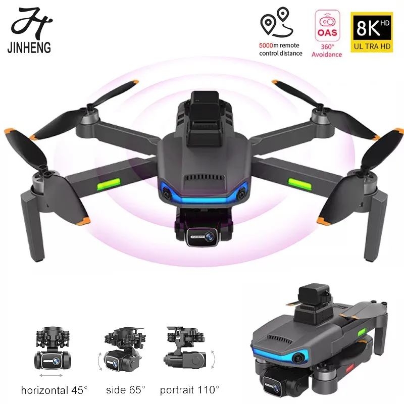 

JINHENG AE3 Pro Max GPS Drone 8K Dual Camera 3-Axis Gimbal 360 Obstacle Avoidance 5G Folding Quadcopter RC Distance 5000M Toys