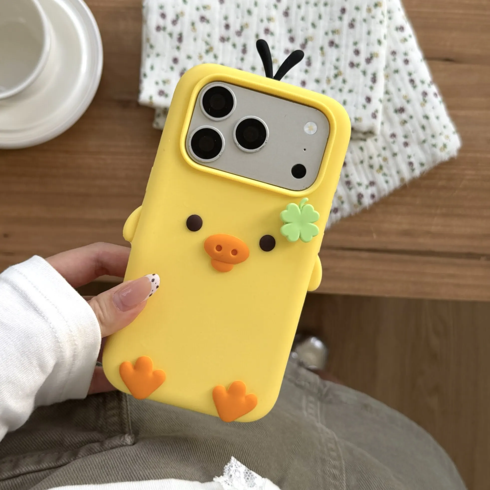 Kawaii 3D Yellow Duck Silicone Soft Cover Phone Case
