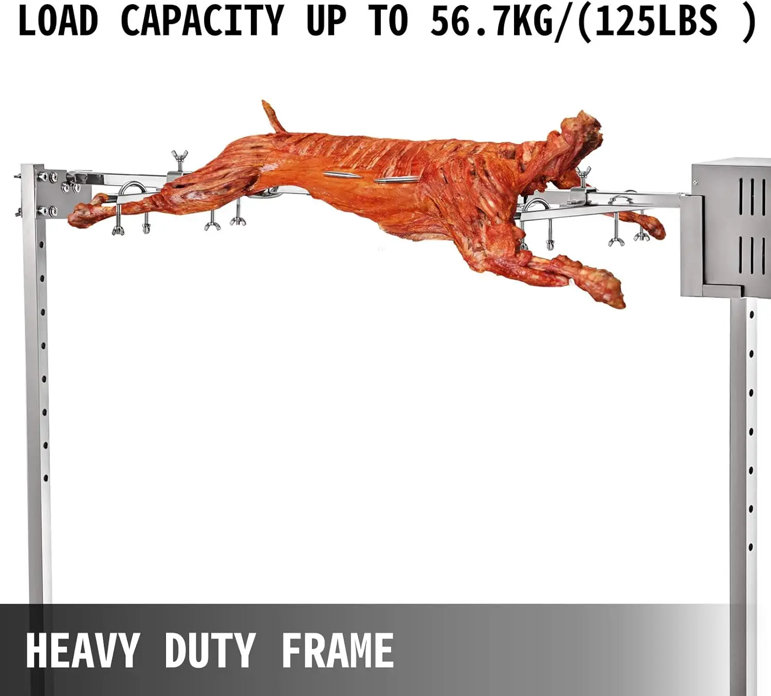 46‘’Electric BBQ  Grill Kit, 125LB Pig Spit Grill, 32W Universal Kit for Grill, Pig  M 5
