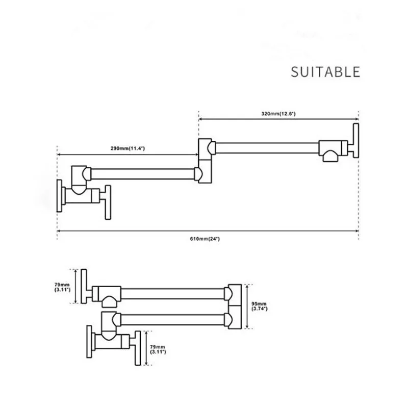parede torneira cozinha dobravel escovado ouro 05
