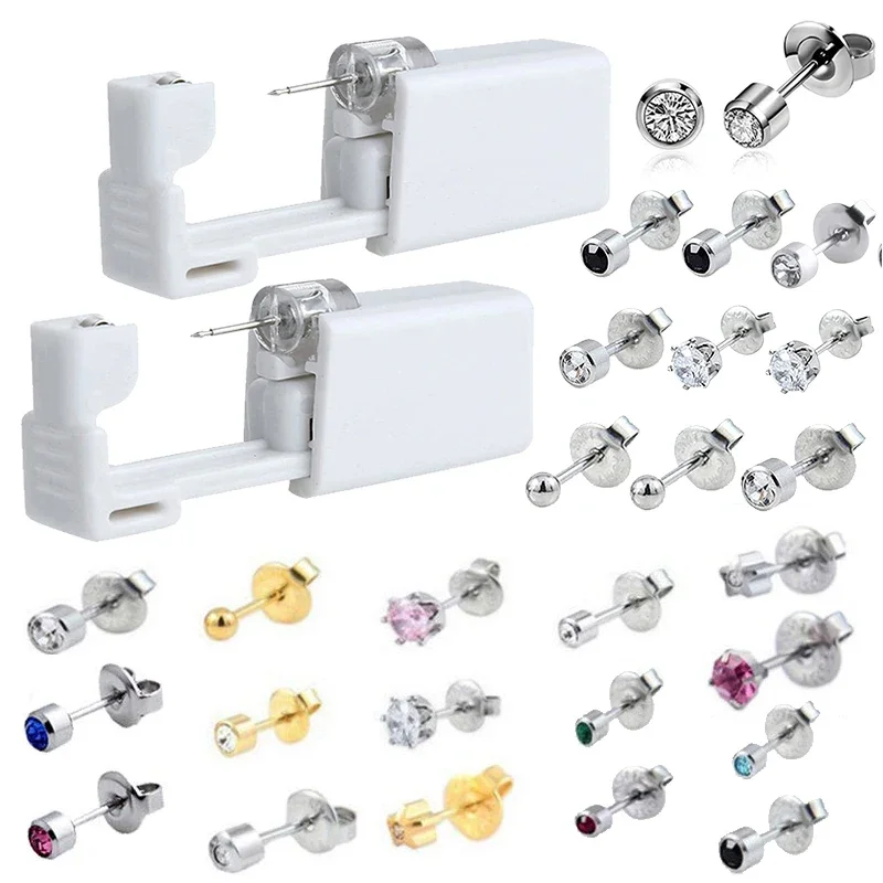 

Disposable Safe Sterile Self Ear Piercing Unit Cartilage Tragus Helix Piercing Gun Piercer Tool Machine Kit Stud Body Jewelry