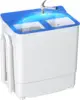 Portable Waher and Dryer, 17.6 lbs Mini Small Washing Machine Combo with Spin Dryer, Compact Twin Tub Laundry Washer Machine 1